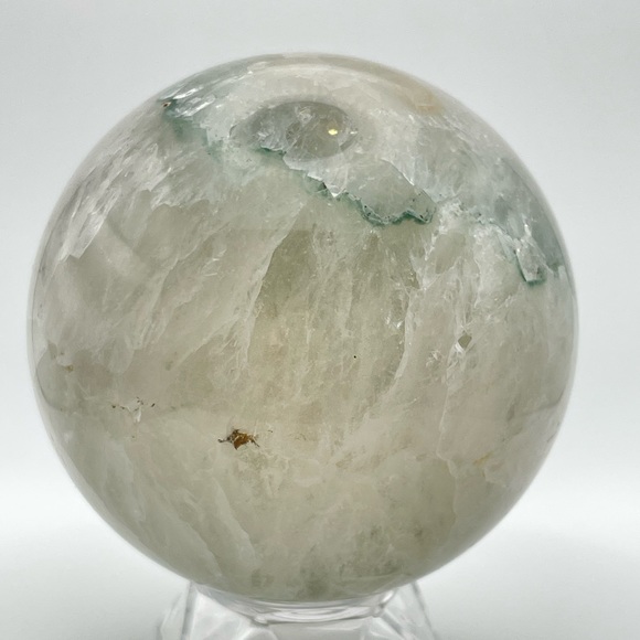 Large 93.5mm 2.5lbs Agate Geode Crystal Sphere with Chlorite. - Picture 3 of 5